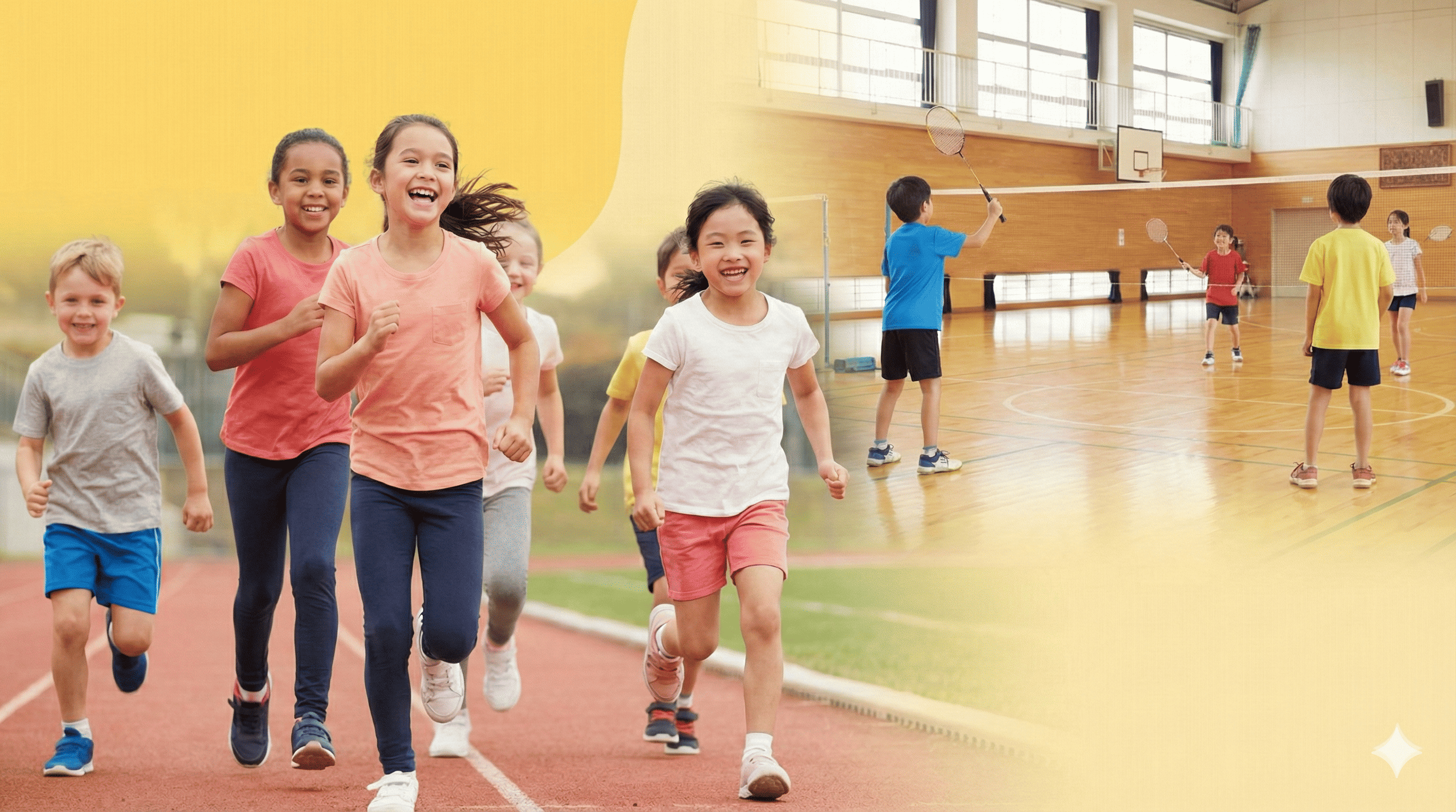 元気に運動する子供たち